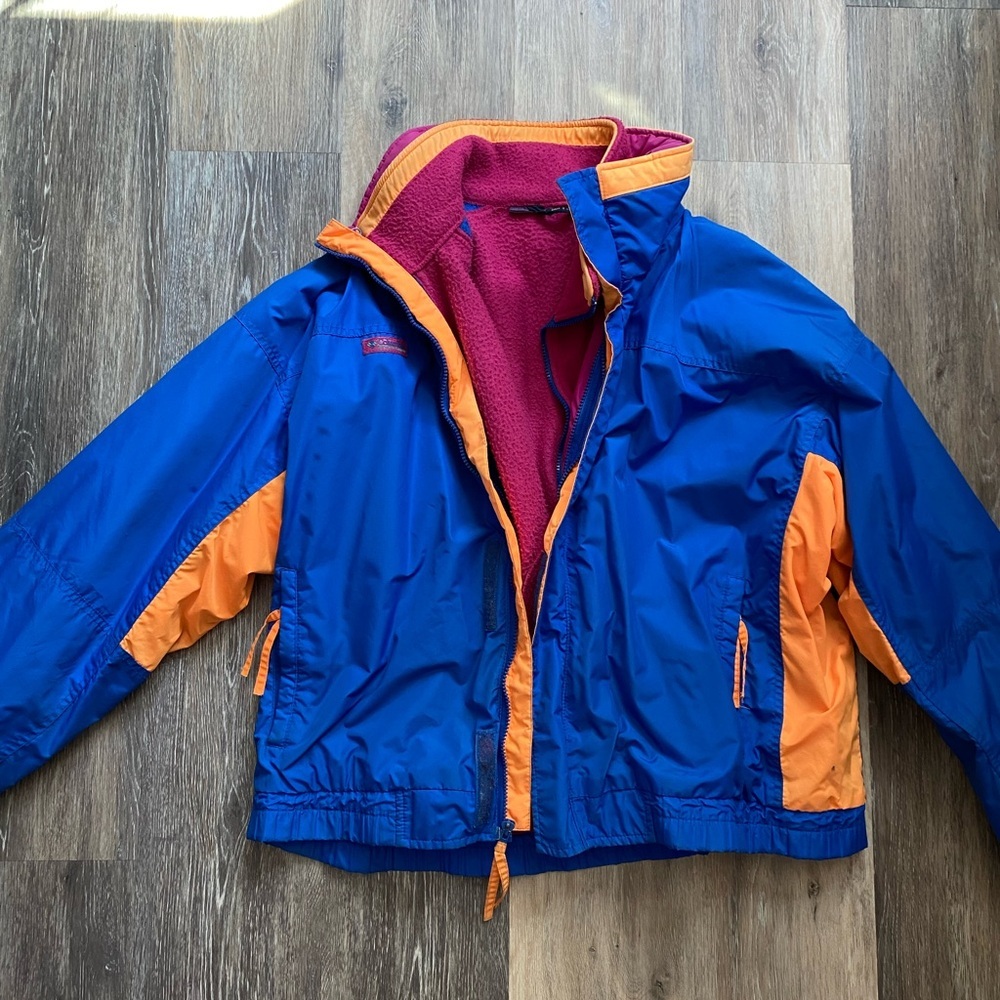 Columbia Vintage ‘90s Bugaboo Blue and Orange Winter Jacket with Fleece Size XL